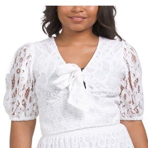 Band of The Free Puff Sleeve Lace Top Size M